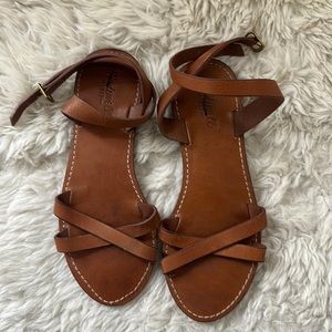 Madewell Strappy Sandals - Brown/Cognac